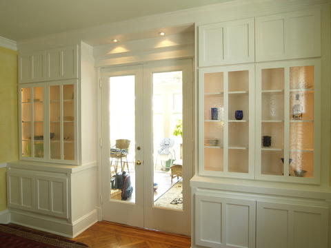 Traditional Dining Room with designed and amp built cabinets