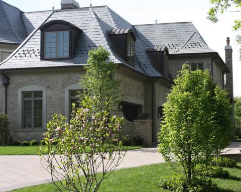 Traditional Walkway with stone arches over window