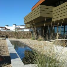 Modern Home Exterior with floor to ceiling window