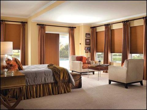 Contemporary Bedroom with soft yellow painted walls