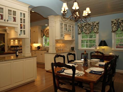 French Dining Room with picture frame moulding