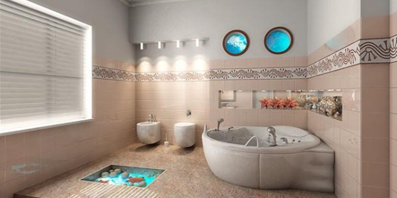 #htmlcaption1 Modern Bathroom with white ceramic wall mount toilet and bidet