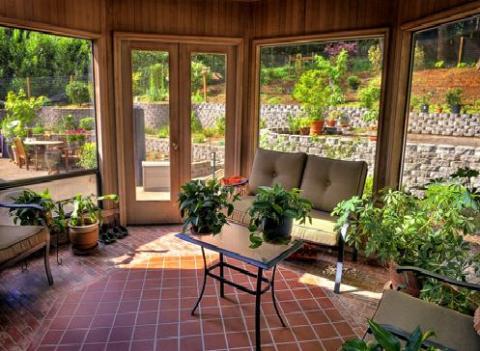 Traditional Sunroom with american colonial
