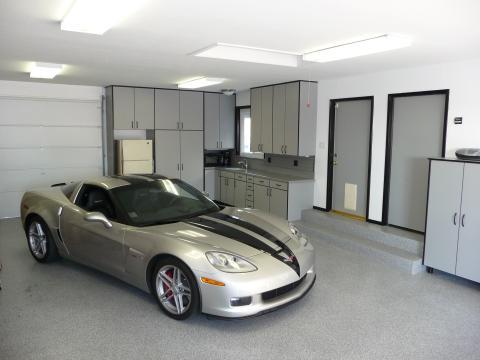 Casual / Comfortable Garage with black framed garage window
