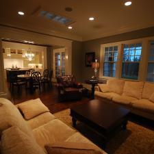 Traditional Living Room with white wood french doors with glass panels