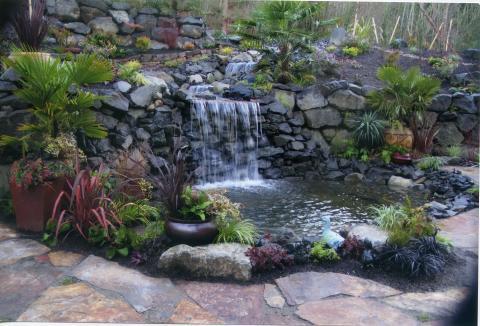 Traditional Landscape with uncut stone walkway
