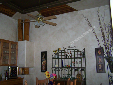Lodge Kitchen with ceiling fan with light