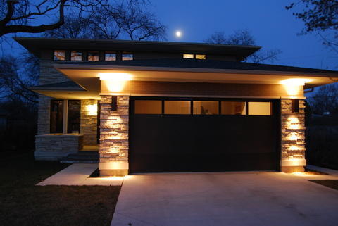 Contemporary Home Exterior with concrete driveway