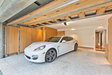 Contemporary Garage with automatic garage door