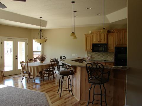 Traditional Dining Room with oak dining table and chairs