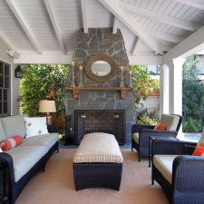 Transitional Patio with black wicker outdoor patio furniture