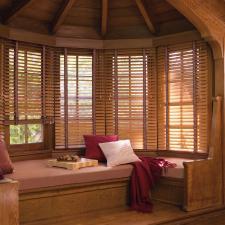 Traditional Family Room with hunter douglas country woods