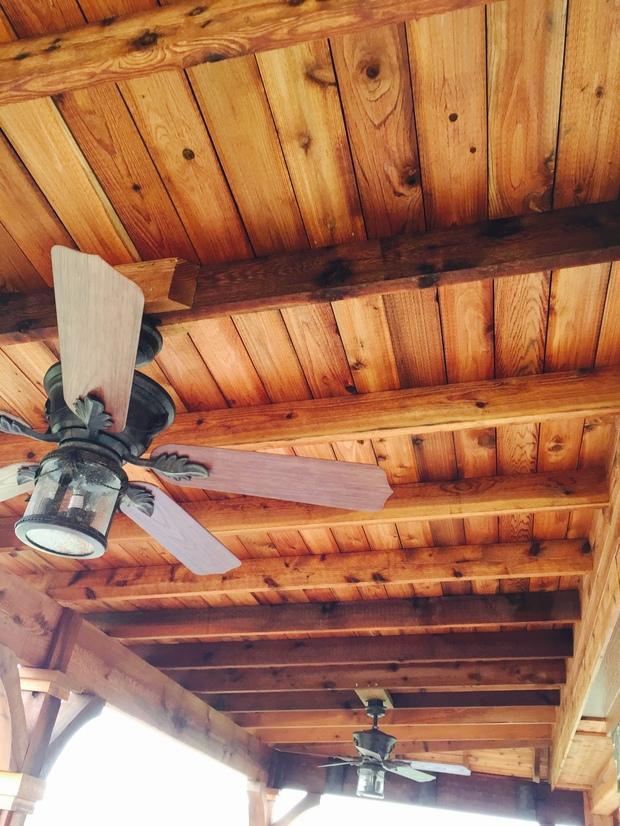 Rustic Porch In Frisco Western Red Cedar Beams Ceiling Fan And Rustic Porch With Western Red Ceiling Fan Paddles