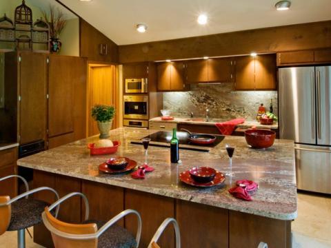 Eclectic Kitchen with stainless steel appliances