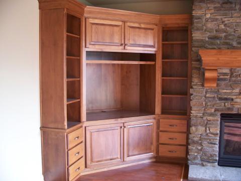 Traditional Family Room with family room storage unit