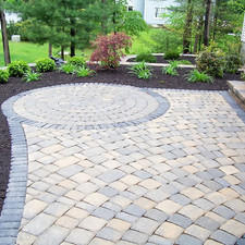 Traditional Patio with galvanized bucket planter