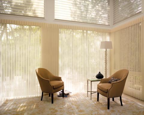 Contemporary Sunroom with metal side table with glass top