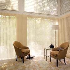 Contemporary Sunroom with metal side table with glass top