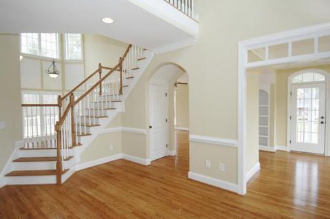 Traditional Entry with windowed exterior door
