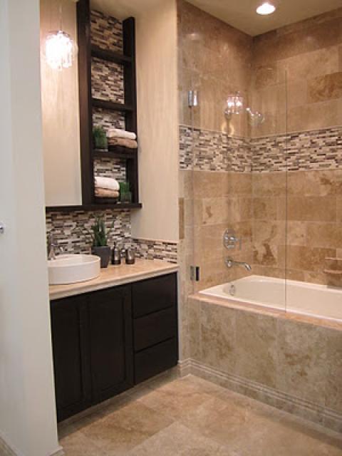 Contemporary Bathroom with chrome plumbing fixtures