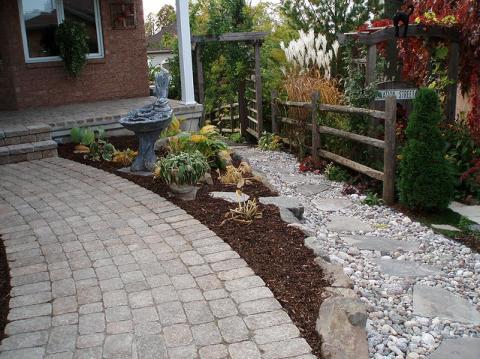 Casual / Comfortable Patio with stepping stone walkway
