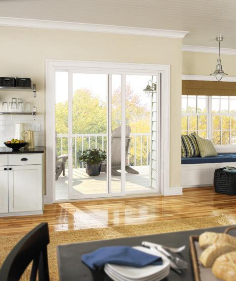 Transitional Dining Room with running bond tile pattern