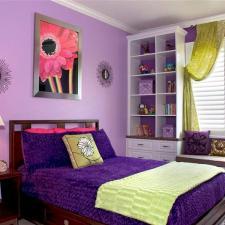 Traditional Bedroom with silver base table lamp with white shade