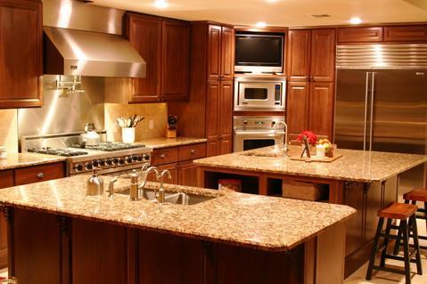 Transitional Kitchen with transitional style kitchen with a double island