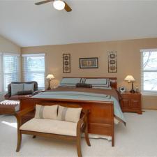 Traditional Bedroom with medium wood bed room furniture set