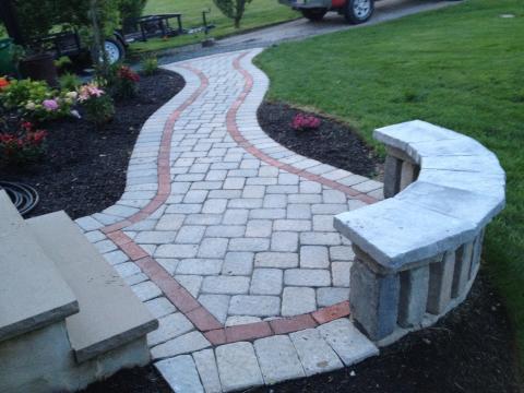 Eclectic Landscape with homemade outdoor bench