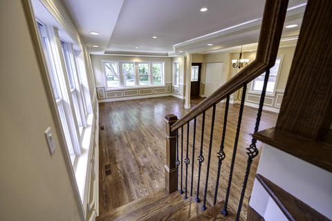 Transitional Sunroom with recessed ceiling lights