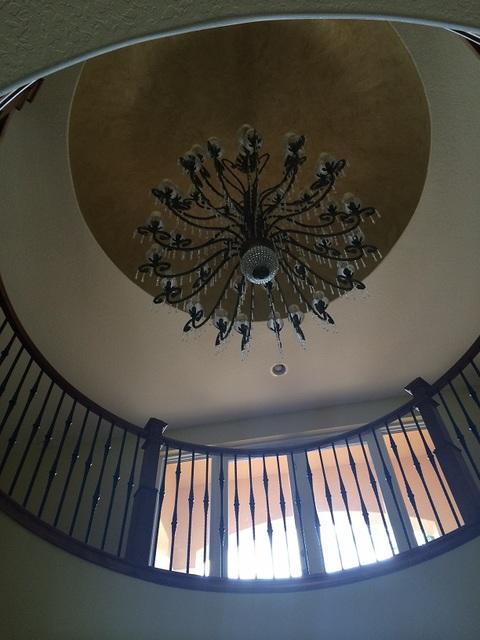 Traditional Entry with gold ceiling finish
