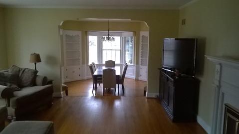 Victorian Dining Room with large rectangular dining table