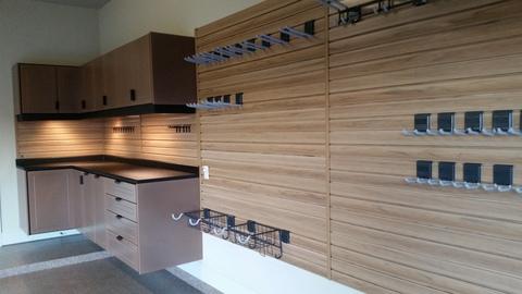 Contemporary Garage with custom garage interior