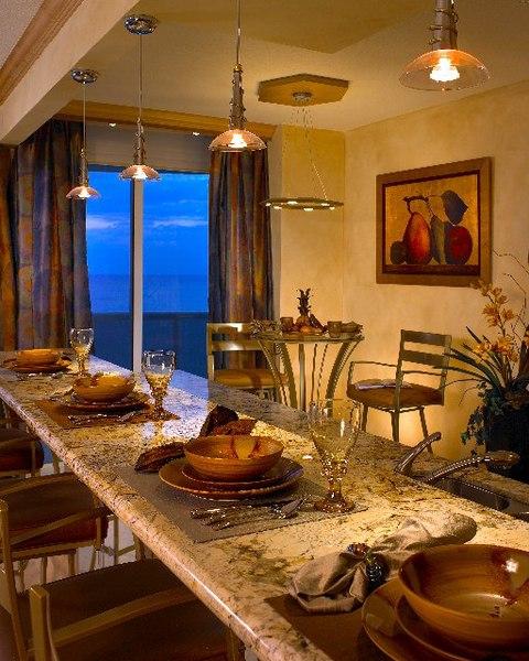 Traditional Dining Room with double stainless steel sink