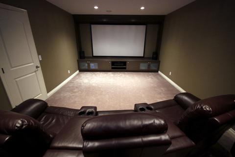 Traditional Home Theater with large theater screen
