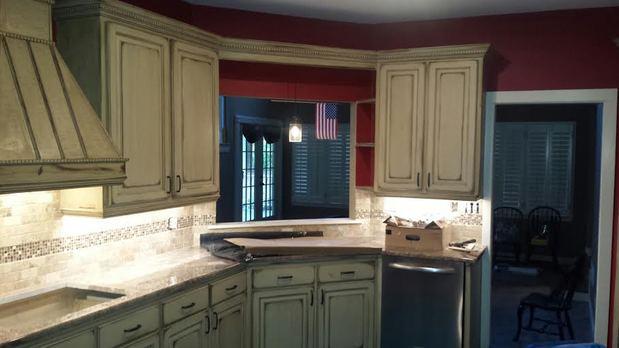 Transitional Kitchen In Hiram French Country Inspired Cabinets