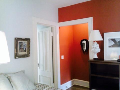 Transitional Bedroom with bright and cheerful bedroom