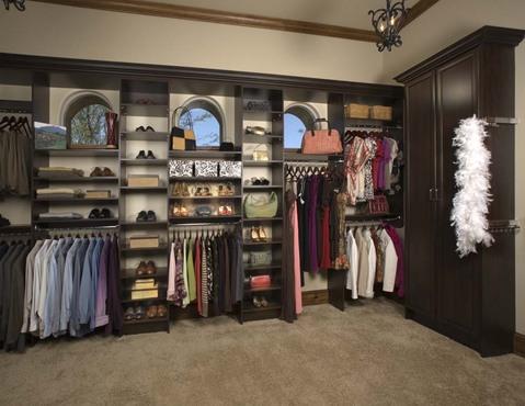 Traditional Closet with white painted walls