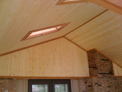 Contemporary Sunroom with vaulted ceiling