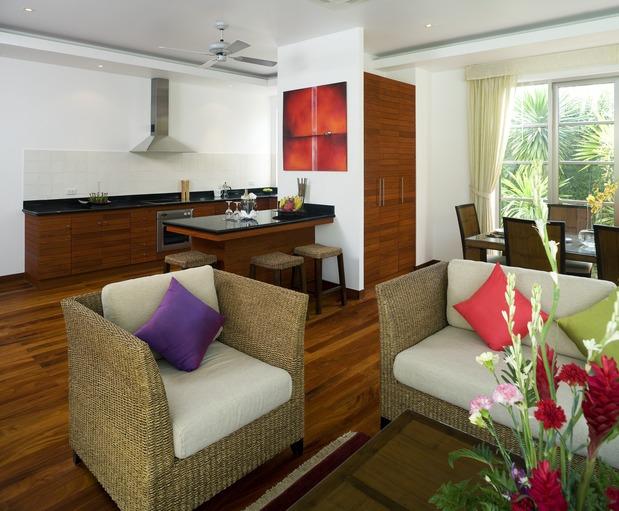 Modern Living Room with stainless steel appliances