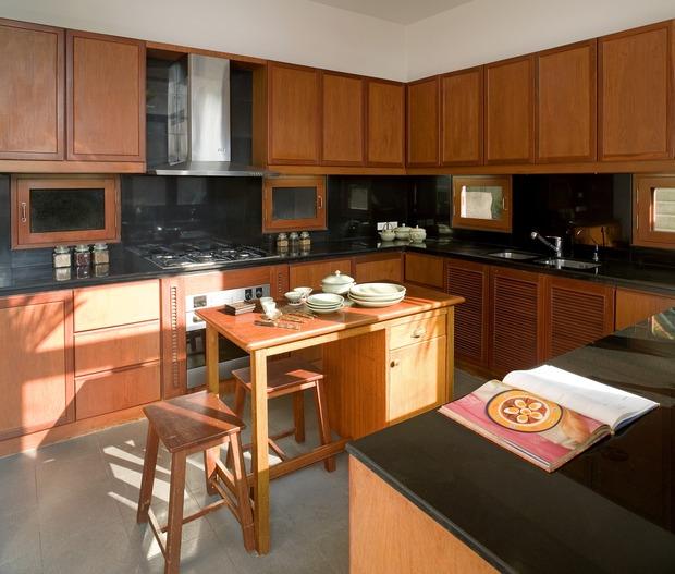Modern Kitchen with stainless steel hood