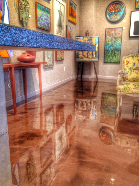 Contemporary Home Office with yellow circus patterned chair upholstery