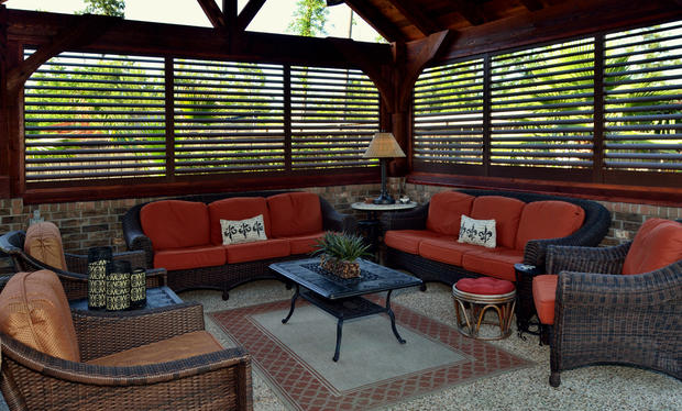 Contemporary Patio In Sanger Covered Patio Red Sofa Chair Pad