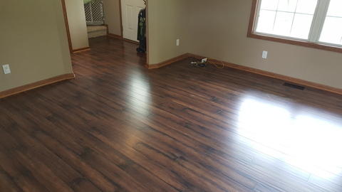 Traditional Living Room with two toned wood finish