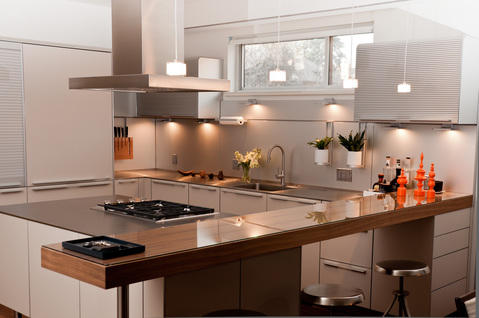 Modern Kitchen with stainless steel appliances