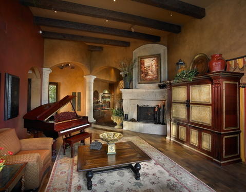 Traditional Living Room with white column doorway ideas