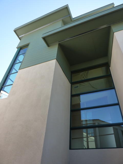 Modern Home Exterior with black window casements