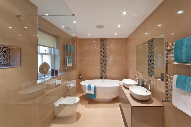 Contemporary Bathroom with contemporary high efficiency toilet