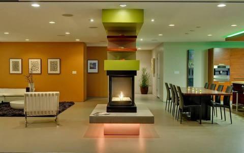 Modern Dining Room with open concept kitchen and dining room